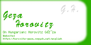 geza horovitz business card